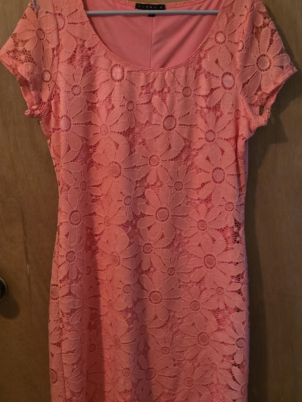 Coral Lace Floral Dress